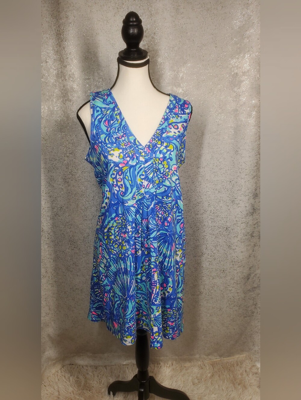 Lilly Pulitzer Amina Swing Dress Brilliant Blue Ceviche Size S 100% Pima Cotton - Picture 7 of 15